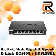 Switch Hub DLink D Link 8port gigabit DGS108 metal