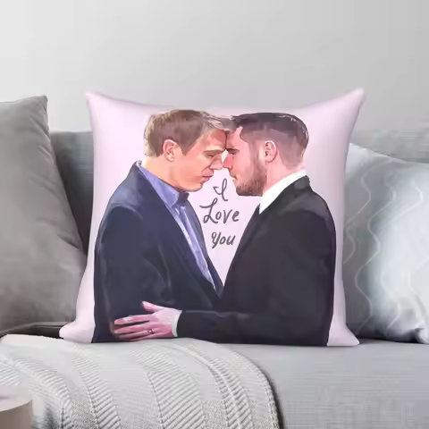 Emmerdale Robert Sugden Aaron Dingle Square Pillowcase Polyester Linen Velvet Pattern Zip Pillow Cas