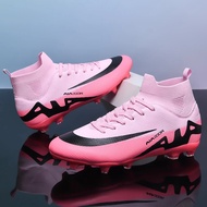 Pink Men Women Professional Football Boots Light High-quality Cleats Soccer Shoes Men Grass Training
