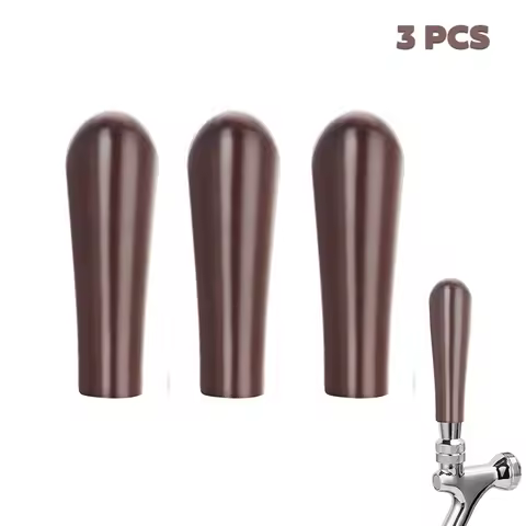 3 PCS Beechwood Tap Handle for Beer,3/8" Thread Dark Brown Beer/Coffee Faucet Handle,Medieval Classi