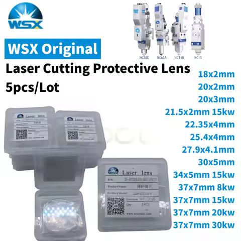 5pcs/Lot WSX Original Laser Cutting Protective Lens 27.9*4.1 37*7 For KC15 NC30 NC63 Laser Welding W