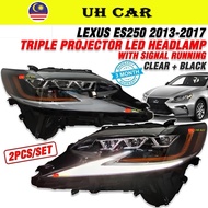 (TRIPLE PROJECTOR) Lexus ES250 2013-2017 Led Head Lamp Headlamp Headlight Light With Running Signal