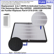 Pureburg - Samsung Blue Sky AX5500 AX60R5080WD/ST Pm2.5 Odor smoke allergy CFX-D100/GB Air Purifier 