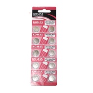 ส่งด่วน Komax (เลือก 1 เม็ด / 10 / 100 เม็ด) ถ่านกระดุม LR1130 เทียบเท่า รุ่น AG10389LR1130189LR1130