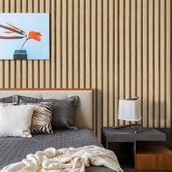 1 Roll Of Beige Wood Grain Self-Adhesive Wallpaper PVC Waterproof And Stain Resistant Contact Paper 