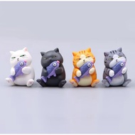 Neko Paws Cat Love Fish Display Figure 4pcs