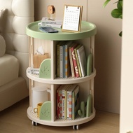 【Ready Stock】Plastic Rotating Bookshelf With Wheels Landing Home Children's Picture Book Shelf Stude