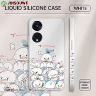 Jinsouwe Cellphone Case Casing For OPPO Reno8 T 5G Reno 8T 5G Case For Boys Girls Cartoon Donald Duck Casing Silicone Side Edge Camera Protect Back Cover