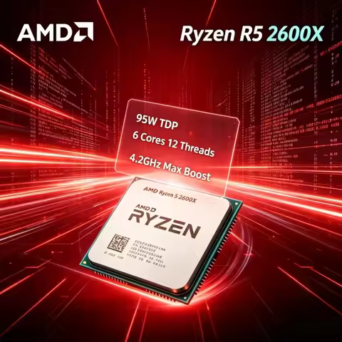 6 Core 12 Thread AMD Ryzen 5 2600X R5 2600X 3.6GHz AM4 Desktop CPU for Multitasking Office and Casua