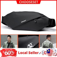 Men Waist Pouch Bag Cross Body Bag PU Leather High Capacity Water Resistant Adjustable Waist Pack fo