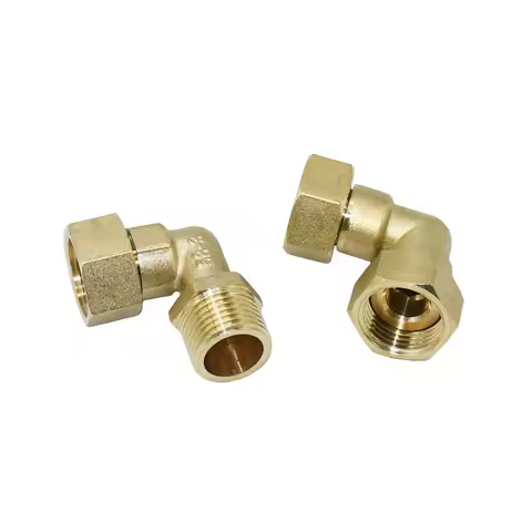 Brass 1/2" Elbow Connection 90 Degrees Copper Metal Threaded Water Pipe Connector Knee Elbow Hose Re