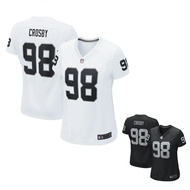 2023High quality new style NFL Las Vegas Raiders football uniform women's short-sleeved No. 98 Maxx Crosby jersey