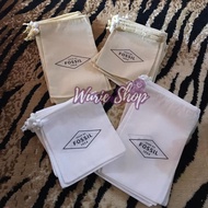 PUTIH Fossil Logo New Wallet Dustbag Drawstring/Cover/Dust Bag/DB Sarong - FN Wallet Short, White