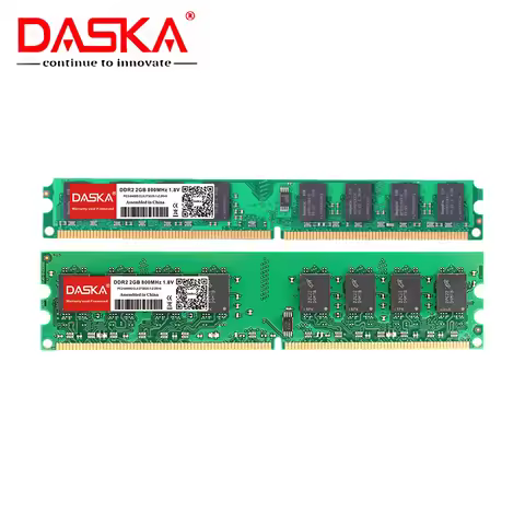 DASKA Desktop PC RAMs DDR2 1G 667MHz PC2-5300s 800MHz DIMM Non-ECC 240-Pin 1.8V For Intel Computer M