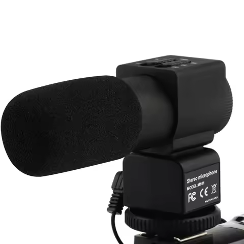 3.5mm Plug Audio Recording Stereo Condenser Microphone For DSLR SLR Camera Youtube Live Stream Camco