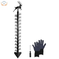 Snow Gauge Outdoor 24 Inch Snowfall Measuring Gauge Iron Snowflake Measuring Stick Christmas Snow De