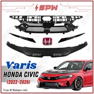 Honda Civic FE (2022-2026) Varis VRS ARISING-II Front Grill + Upper Cover Type-R TR Top Grill Grille
