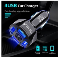 [Factory Price] Car Charger 3.1A One Drag Four QC 3.0 Qc3.0 Car Mobile Phone Charger 4usb Car Charge