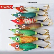 Ackibbik 7 Chiếc Mực Jig Bộ Mồi Câu Cá Nước Mặn Với Tôm Quấn Tôm Mực Tay Móc Cho Sông Đại Dương Câu