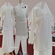 BAJU KURUNG MODEN LACE KALISHA | BAJU NIKAH PUTIH OFF WHITE OFFWHITE | SET BAJU NIKAH | BAJU NIKAH SEDONDON | KOLEKSI BAJU PENGANTIN | BAJU SEDONDON RAYA | COUPLE SET RAYA | BAJU KURUNG NIKAH | BAJU MELAYU NIKAH