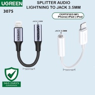 UGREEN Splitter Converter Untuk Iphone 11 12 13 Pro Max Lightning To Jack 3.5mm Earphone Handsfree H
