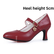 Real Leather Latin Dance Shoes For Women Soft Sole High Heels Social Dance Shoes Square Dance Shoes 