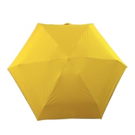 樂邦 輕小迷你黑膠UV摺疊傘迷你五折雨傘 摺疊晴雨傘隨身 淡黃色