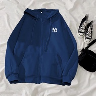 jaket wanita resleting ny wy zipper cewek jumbo hoodie wanita ala korea l xl xxl xxxl xxxxl hoodie b