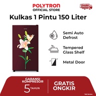 POLYTRON Kulkas 1 Pintu 150L Metallic PRB 157PR