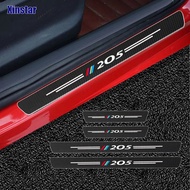 4Pcs Carbon Fiber Car Door Sill Sticker For Peugeot 205 Auto Accessories