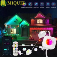 MIQUELZA RGB Lights, Waterproof Smart Eaves Lights, Permanent App Remote Control IP67 Bluetooth Stri