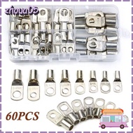 ZHOUA 60Pcs Cable Connector Kit, SC Type Bolt Hole Wire Nose Terminal Crimp,  SC16-6 SC25-6 SC35-6 T