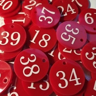 3.5cm number plate, beehive number plate, key chain number plate, sauna hand tab 3.5cm number plate 