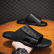 Slip-resistant Genuine Leather Slipper for Men 47