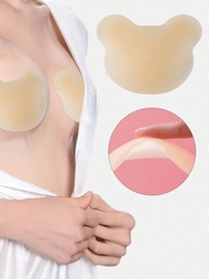 1對女士矽膠乳頭貼,防凸露隱形提胸膠帶,超薄膠粘性內衣配件