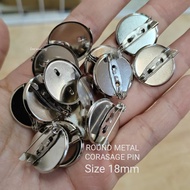 10@50pcs Metal Corsage Pin Bulat Besi Bunga Rozet