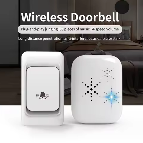 Wireless Doorbell, Long Range Home Doorbell, Multi-Combination Set Doorbell with 38 Ringtones