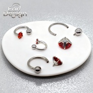 1 PC 18G/16G Stainless Steel Septum Ring CZ Crystal 6-12mm Nose Ring Ear Helix Lip Piercing Jewelry 