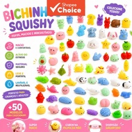 Squishy Mochi Animals Set 100 pcs - Soft, Squeeze-Resistant, Ideal for Fidgeting & Desk Decor Set Ha