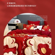 Ready to Ship Red Color Marriage Bedsheet Set Red Color Bedsheet Fitted Sheet Set Single/queen/king 