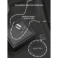 Beli 2 Gratis 1 Kalung Titanium Asli Pria Motif Rantai Biji Padi Bonus CIncin Stainless Steell