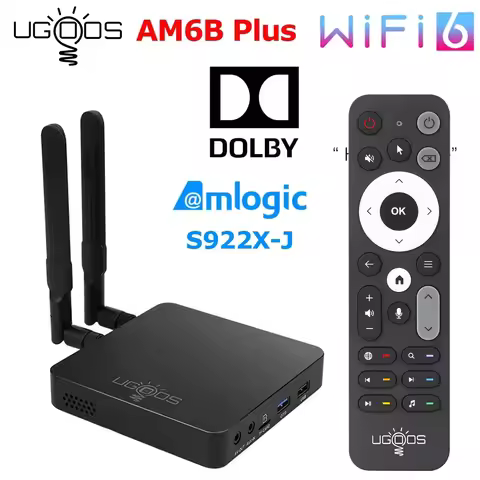 UGOOS AM6B Plus TV BOX Amlogic S922X-J Android 9.0 DDR4 4GB RAM 32GB WiFi6 1000M BT5.0 OTT 4K AM6 Pl