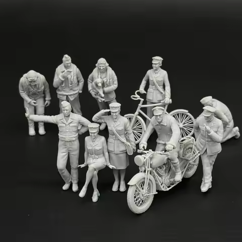 1/35 Scale WW2 British Pilots and Ground Personnel 10 Figures Military Resin Model Kit Miniature War