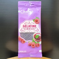 Bag 17g ~ 9 leaves - GELATIN Leaf FOOD / FRANCE / CASINO Gelatine Leaf