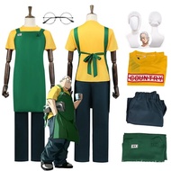 Anime Sakamoto Days Taro Sakamoto Cosplay Costume Yellow Retired T-Shirt Green Apron Glasses Hallowe