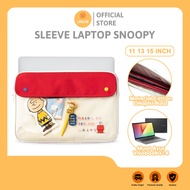 PUTIH Laptop Bag Asus Vivobook Zenbook Flip S14 Chromebook Sleeve PVC Pouch Soft Case Portable Bag Cover Tablet iPad Leptop Universal Notebook Netbook 13.3 14 15 15.6 Inch Compartment Zipper Slot Thick Blue White Snoopy Character Motif Cute Cute School