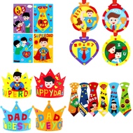 DIY Kid children non-woven self-adhesive handcraft tie /Greeting Card  Happy birthday fathers day th