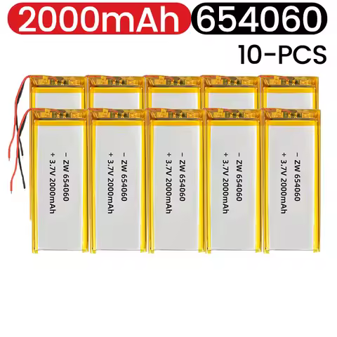 654060 2000mAh Battery 3.7V Lithium Polymer Rechargeable Batteries Li Po for Heating Gloves Hand War
