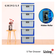 Kabinet Laci Plastik 5 Tingkat Rak Laci Rak Simpan Barang Laci Bertingkat Ruang Besar 5 Tier Plastic