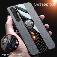 Xiaomi Mi Note 10 Lite Phone Case Cover Magnetic Ring Holder Cloth Soft TPU Frame Case for Xiaomi Mi